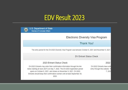 EDV Result 2023-Published www.dvprogram.state.gov|Electronic Diversity Visa  Program