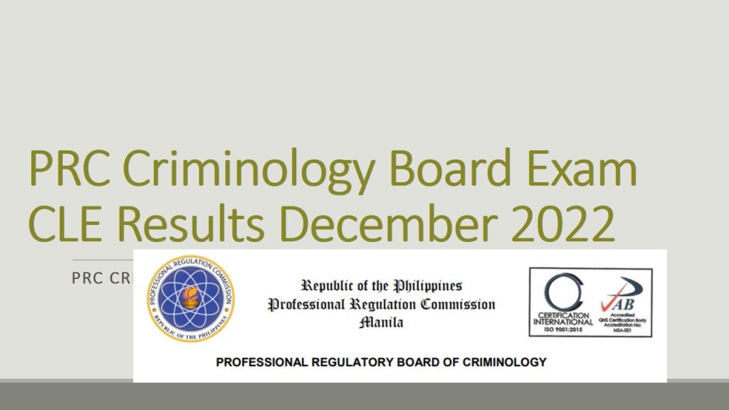 Criminology Board Exam Result April 2023 List Of Passers CLE Result