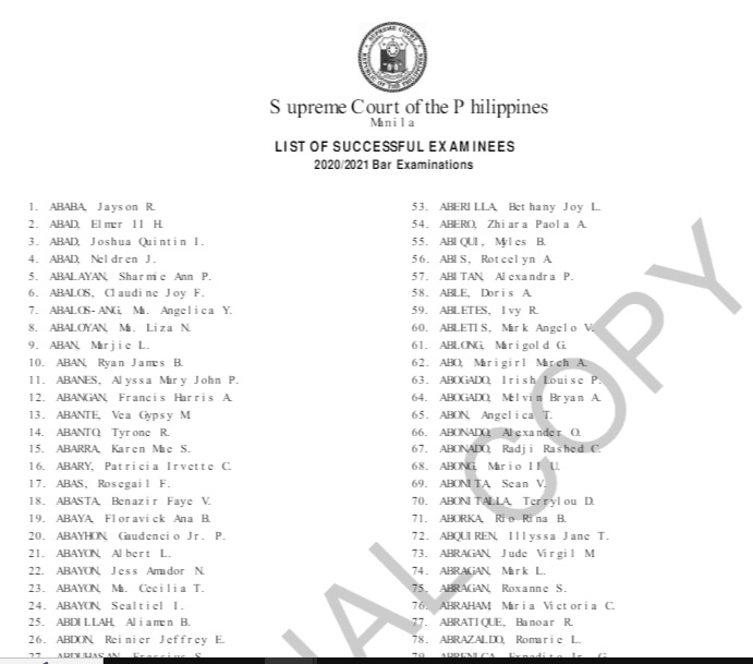 Link BAR Exam Result November 2022 (2023) List Of Passers By