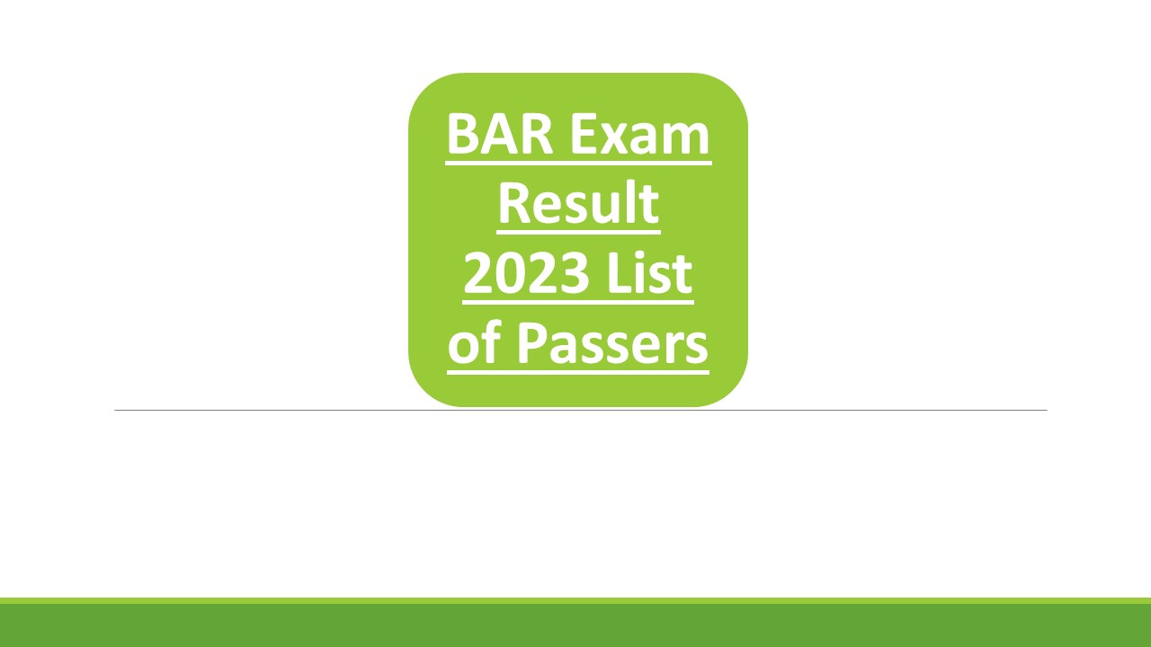 September 2023 BAR Exam Result Philippines BAR List of Passers SC Court