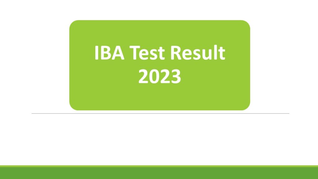 Iba Aptitude Test Result 2023