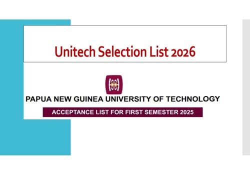 Unitech Selection List 2026 www.unitech.ac.pg Non School Leavers ...