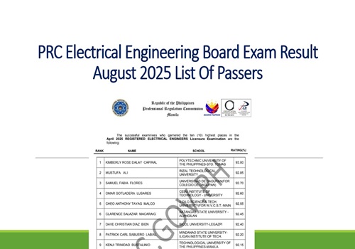 Prc Ree PRC Electrical Engineering Board Exam Result August 2025 Top 10 List Of ...